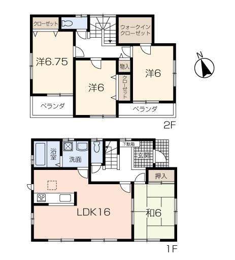 Floor plan. 22,800,000 yen, 4LDK, Land area 132.55 sq m , Building area 103.5 sq m 2 No. land