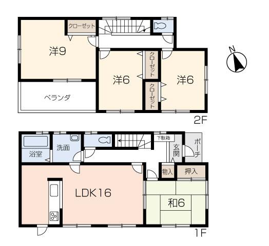 Floor plan. 22,800,000 yen, 4LDK, Land area 132.55 sq m , Building area 103.5 sq m 3 No. land