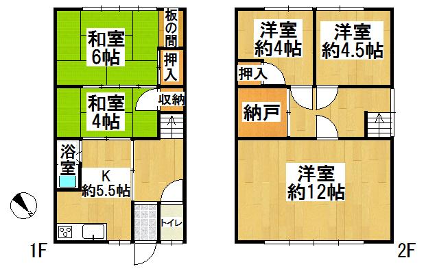 Floor plan. 6.5 million yen, 5K, Land area 72.62 sq m , Building area 73.08 sq m