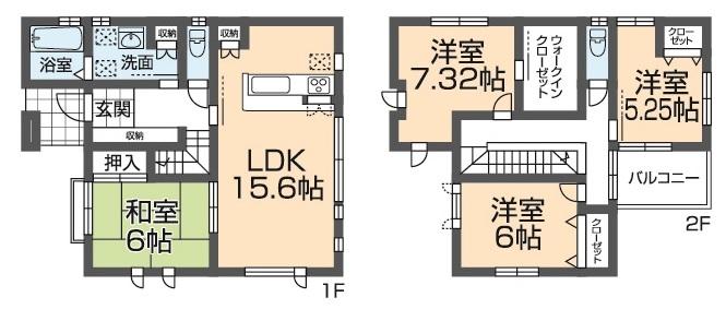 Floor plan. 28.8 million yen, 4LDK, Land area 208.93 sq m , Building area 106.9 sq m floor plan