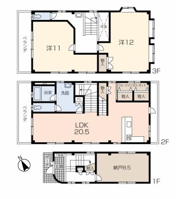 Floor plan. 21,800,000 yen, 2LDK + S (storeroom), Land area 111.53 sq m , Building area 149.78 sq m