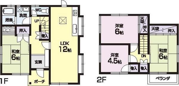 Floor plan. 8.8 million yen, 3LDK, Land area 123.37 sq m , Building area 85.29 sq m