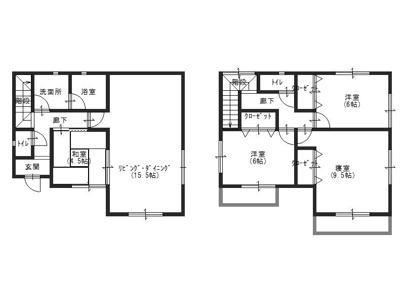Floor plan. 14.5 million yen, 4LDK, Land area 148.6 sq m , Building area 95.58 sq m