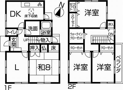 Floor plan. 13.8 million yen, 4LDK + S (storeroom), Land area 102.32 sq m , Building area 105.39 sq m