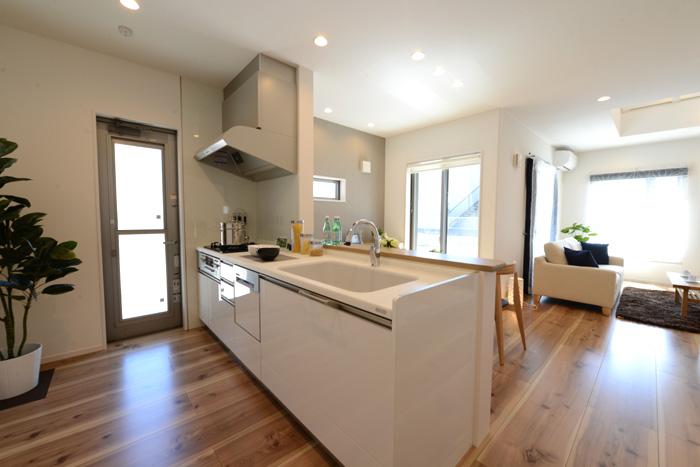 Kitchen. Gatherings space with plenty of light poured from three sides sash. Is one of the quaint flooring attractive.