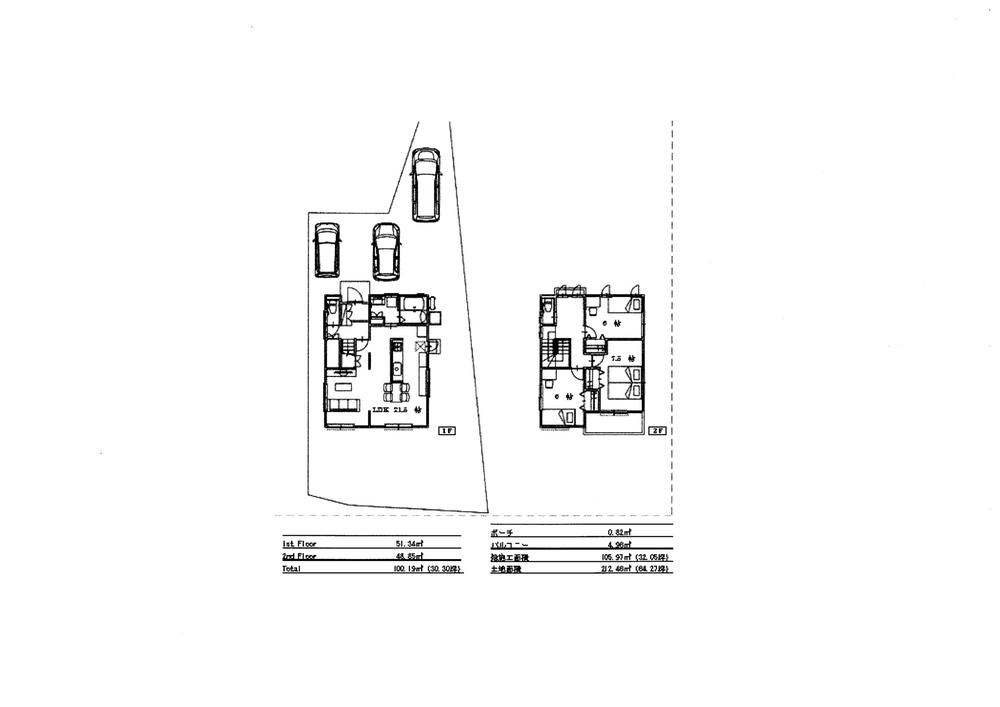 Floor plan. (Hirohatakusai A No. land), Price 17.3 million yen, 3LDK, Land area 212.46 sq m , Building area 100.19 sq m