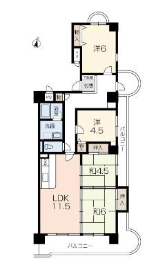 Floor plan. 3LDK, Price 7.8 million yen, Footprint 81.8 sq m , Balcony area 22.71 sq m