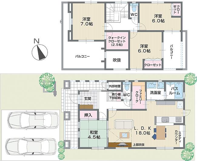 Floor plan. (D No. land), Price 38,800,000 yen, 4LDK+S, Land area 152.45 sq m , Building area 108.06 sq m