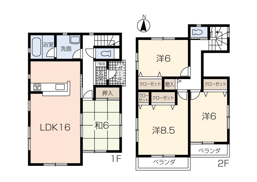 Floor plan. 20.8 million yen, 4LDK, Land area 122.13 sq m , Building area 100.03 sq m