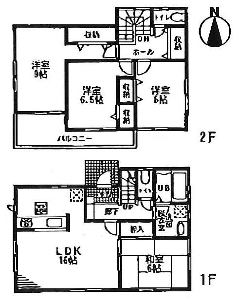 Floor plan. (Building 2), Price 19,800,000 yen, 4LDK, Land area 145.09 sq m , Building area 103.5 sq m