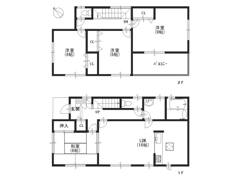 Floor plan. (1 Building), Price 25,800,000 yen, 4LDK, Land area 143.45 sq m , Building area 105.15 sq m