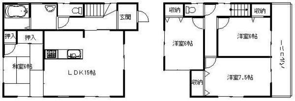 Floor plan. 17.8 million yen, 4LDK, Land area 120.65 sq m , Building area 94.77 sq m