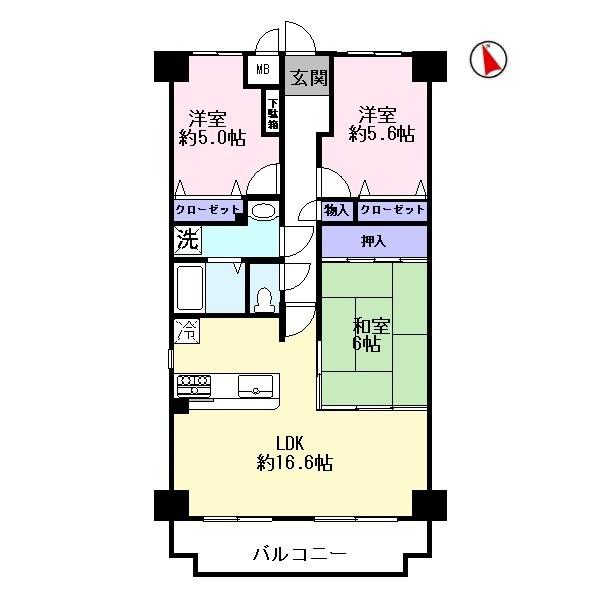 Floor plan. 3LDK, Price 7.9 million yen, Occupied area 73.71 sq m , Balcony area 8.46 sq m