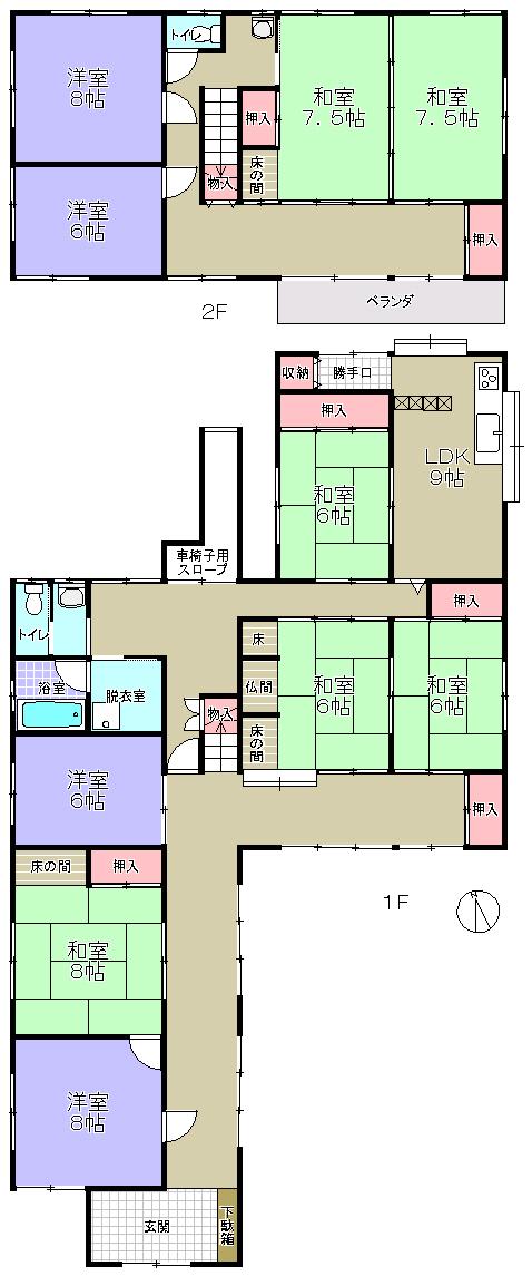 Floor plan. 31,800,000 yen, 10DK, Land area 787.71 sq m , Building area 288 sq m