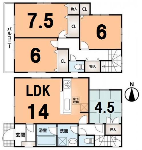 Floor plan. 29 million yen, 4LDK, Land area 101.58 sq m , Building area 91.93 sq m Floor