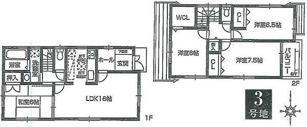 Floor plan. 33,300,000 yen, 4LDK, Land area 100.04 sq m , Building area 98.82 sq m