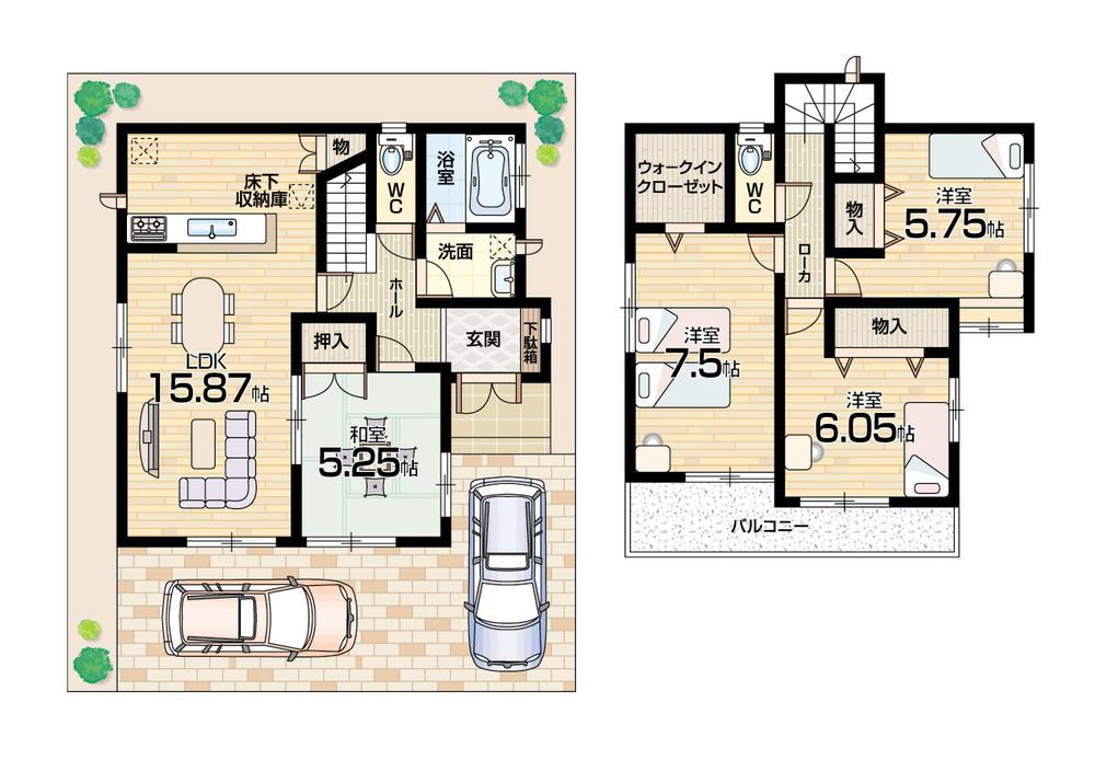 Floor plan. 32,800,000 yen, 4LDK, Land area 106.25 sq m , Building area 98.02 sq m   [Limit 1 House] 