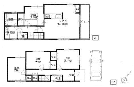 Floor plan. 31,800,000 yen, 4LDK, Land area 84.33 sq m , Building area 91.12 sq m