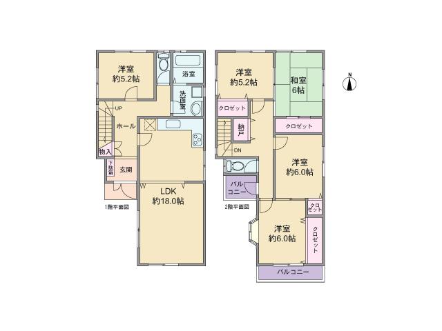 Floor plan. 31,800,000 yen, 5LDK, Land area 98.5 sq m , Building area 117.17 sq m