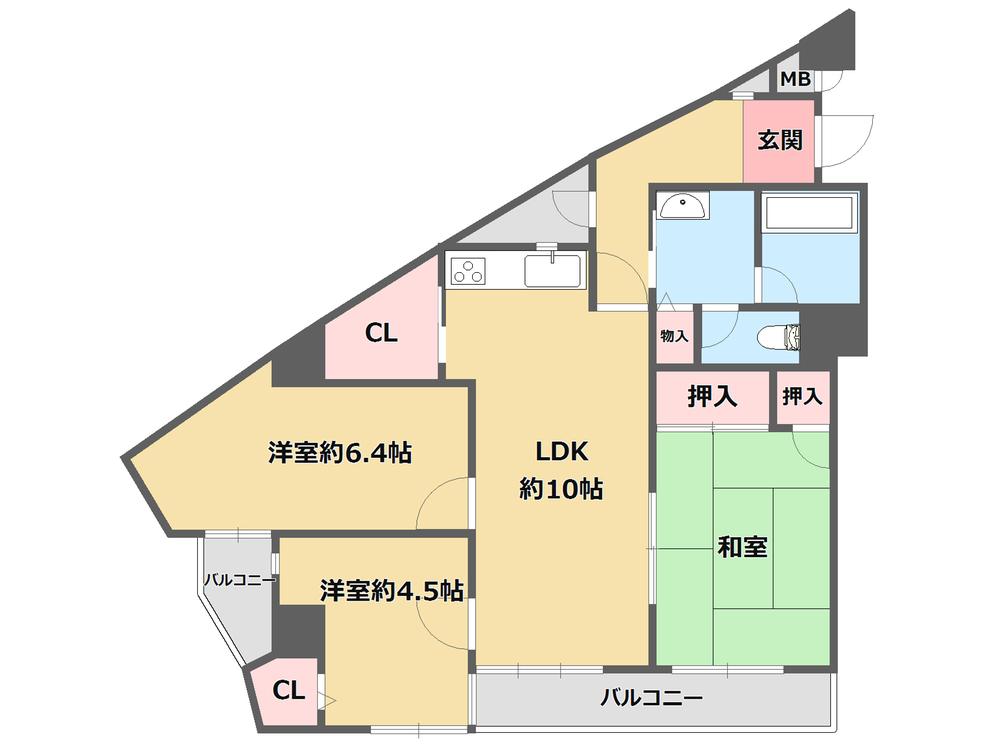 Floor plan. 3LDK, Price 17.7 million yen, Occupied area 70.77 sq m , Balcony area 8.8 sq m indoor reform passes