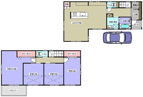 Floor plan. 32,800,000 yen, 4LDK, Land area 102.4 sq m , Building area 104 sq m