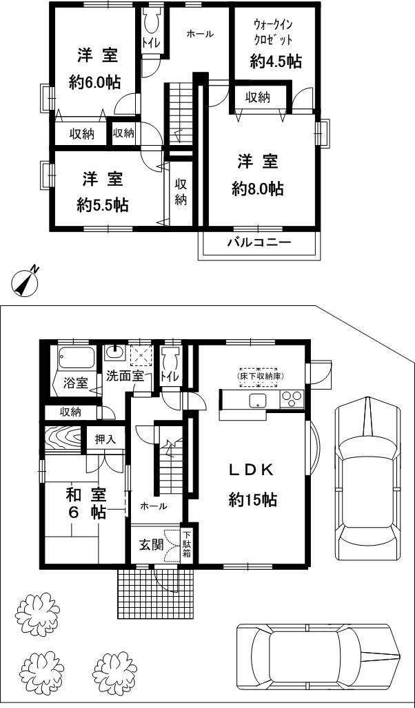 Floor plan. 15.8 million yen, 4LDK + S (storeroom), Land area 163 sq m , Building area 121.46 sq m