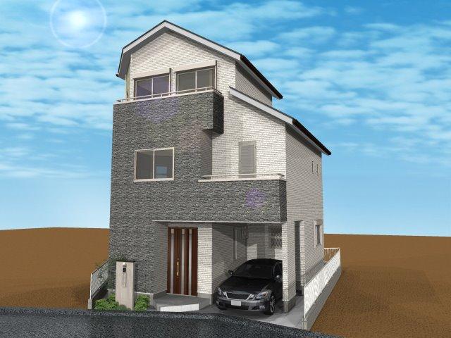 Rendering (appearance). Three-story Wooden framework. We designed in the form of a harmonious both close to lined residential.