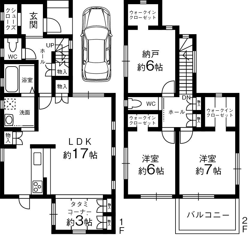 Floor plan. (Green Villa Noma 5-chome), Price 31,800,000 yen, 4LDK, Land area 100.42 sq m , Building area 101.43 sq m
