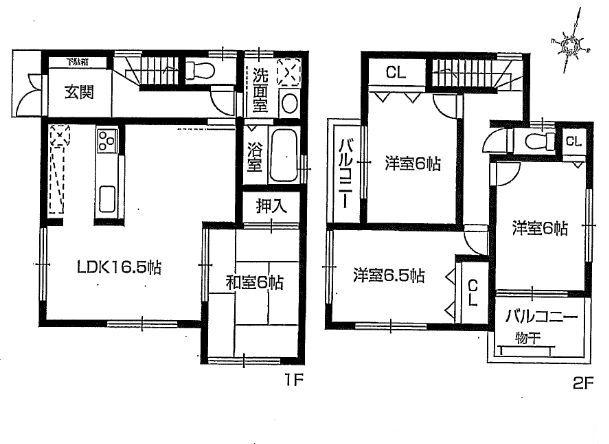 Floor plan. 32,900,000 yen, 4LDK, Land area 115.78 sq m , Building area 95.58 sq m