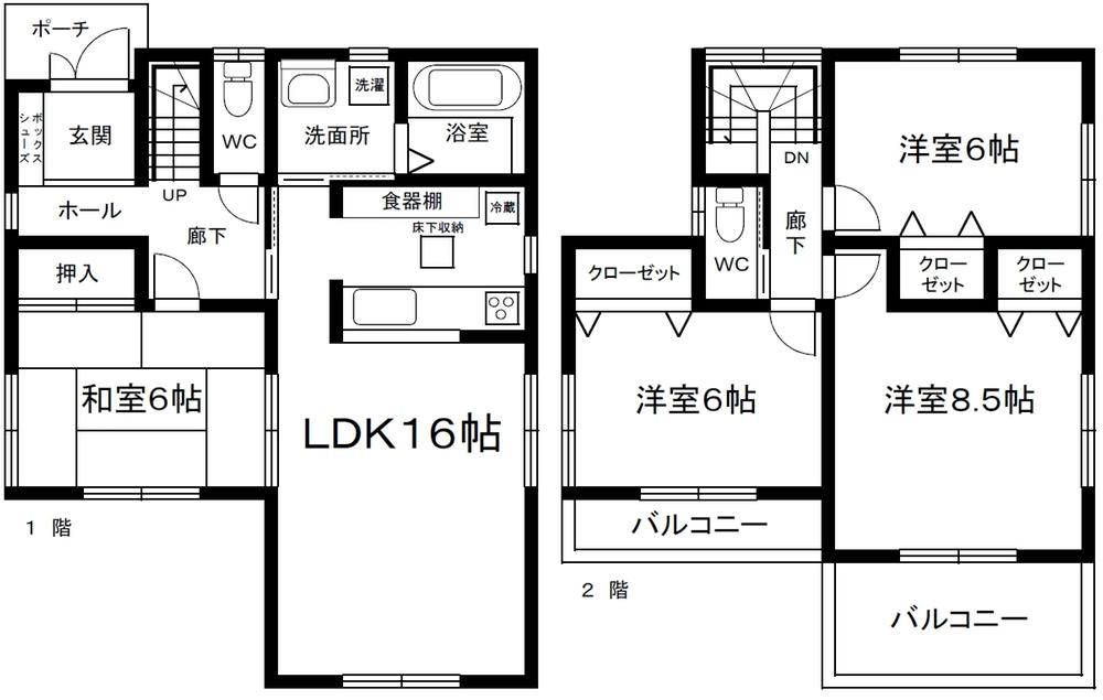 Floor plan. 29,800,000 yen, 4LDK, Land area 135.05 sq m , Building area 98.01 sq m 4LDK