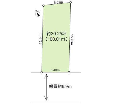Compartment figure. Land price 16.8 million yen, Land area 100.01 sq m