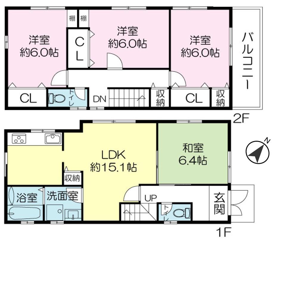 Floor plan. 31,800,000 yen, 4LDK, Land area 84.33 sq m , Building area 94.9 sq m