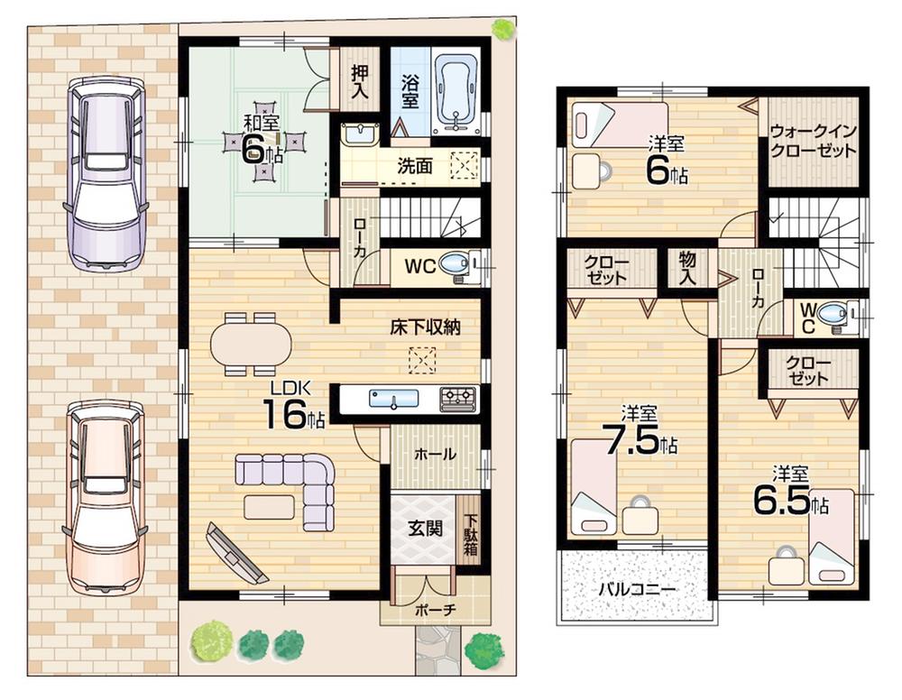 Floor plan. (No. 3 locations), Price 33,300,000 yen, 4LDK+S, Land area 100.04 sq m , Building area 98.82 sq m
