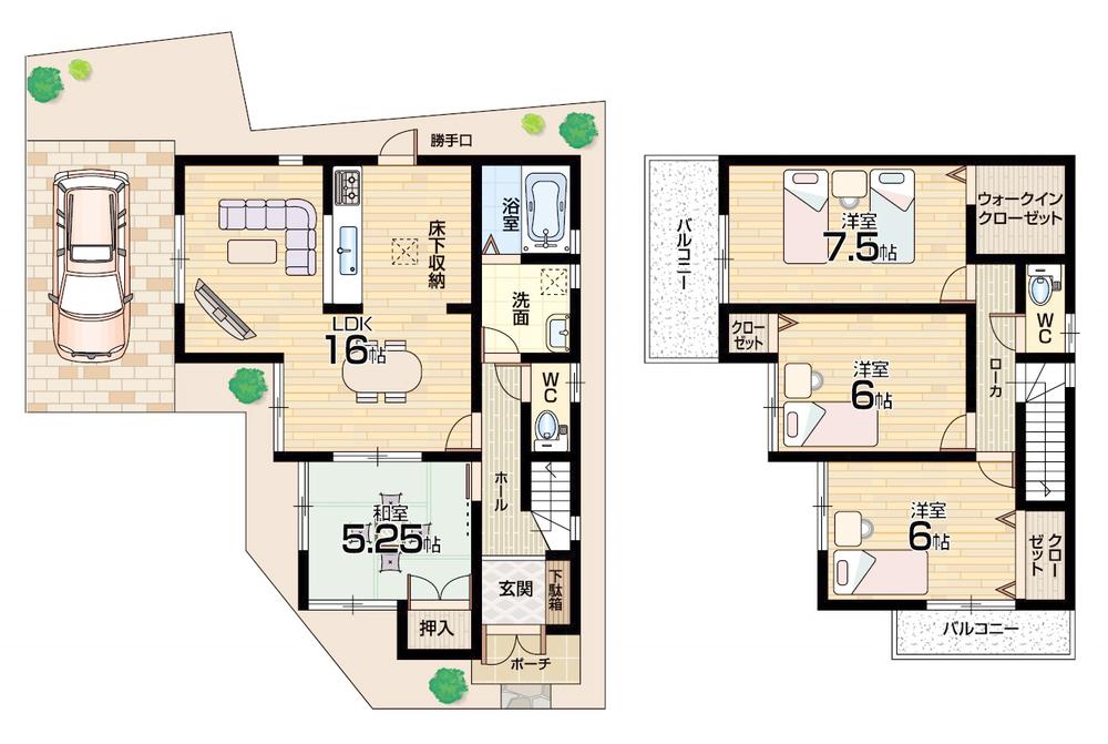 Floor plan. (No. 4 locations), Price 31,800,000 yen, 4LDK+S, Land area 102.59 sq m , Building area 95.58 sq m