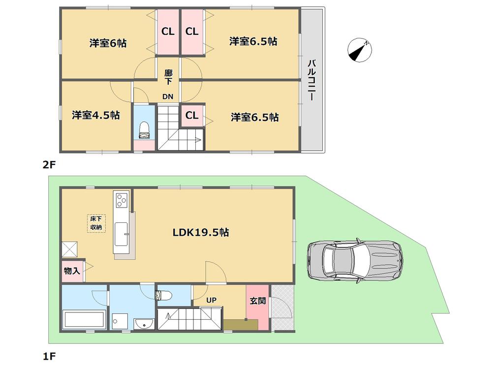 Floor plan. 28.8 million yen, 4LDK, Land area 100.02 sq m , The building area is 94.77 sq m All Western-style specifications