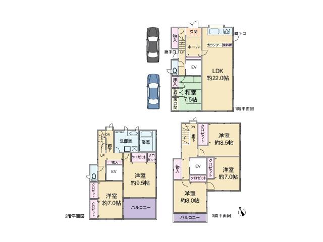 Floor plan. 44,800,000 yen, 6LDK, Land area 167.58 sq m , Building area 191.97 sq m