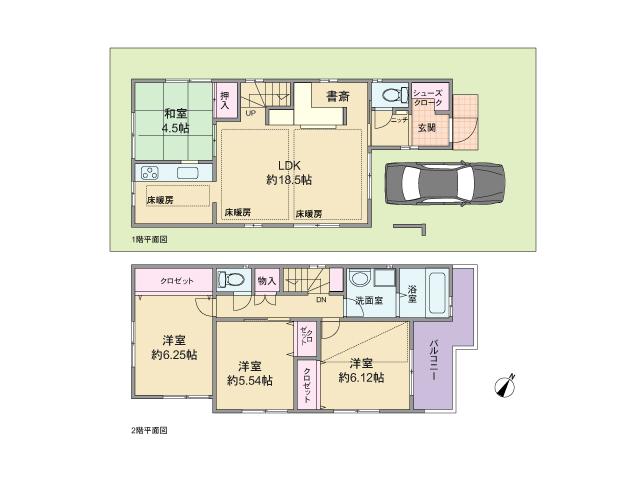 Floor plan. 33,800,000 yen, 4LDK, Land area 85.49 sq m , Building area 94.16 sq m