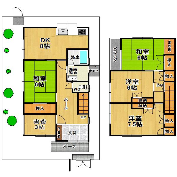 Floor plan. 11.8 million yen, 4DK + S (storeroom), Land area 100.03 sq m , Building area 93.55 sq m interior renovation completed