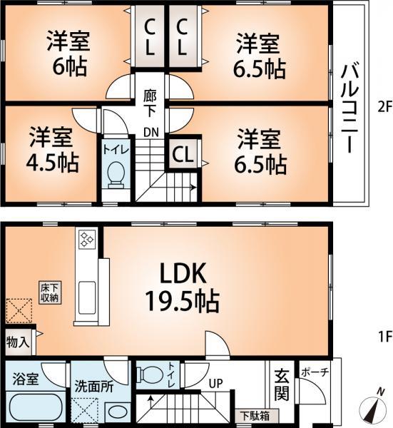 Floor plan. 29,800,000 yen, 4LDK, Land area 100.02 sq m , Building area 94.77 sq m floor plan