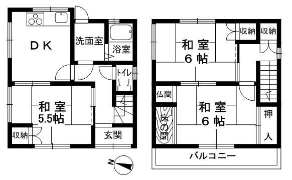 Floor plan. 15 million yen, 3DK, Land area 52.41 sq m , Building area 62.35 sq m