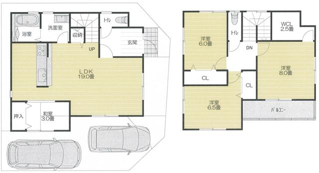 Floor plan. 35.4 million yen, 4LDK, Land area 100.02 sq m , Building area 102.87 sq m