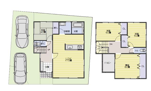 Floor plan. 29.4 million yen, 4LDK, Land area 115.34 sq m , Building area 102.06 sq m