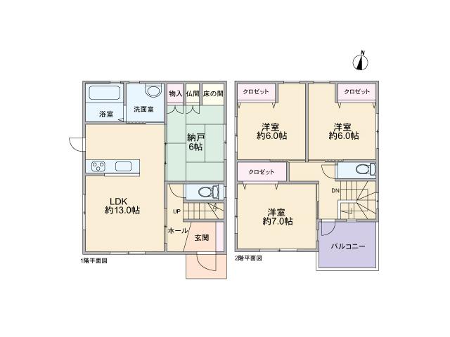 Floor plan. 40,800,000 yen, 4LDK, Land area 115.78 sq m , Building area 94.81 sq m