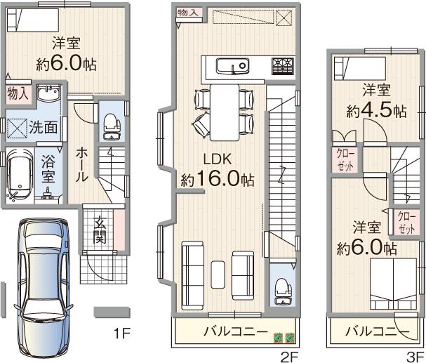 Floor plan. 24,800,000 yen, 3LDK, Land area 55.39 sq m , Freedom can be designed if the building area 85.45 sq m now! ! 