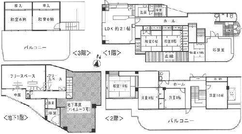 Floor plan. 78 million yen, 9LDK, Land area 452.21 sq m , Building area 608.12 sq m