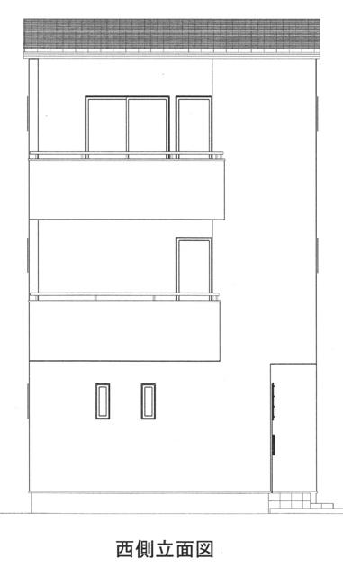 Rendering (appearance). West side elevational view