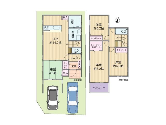 Floor plan. 30,800,000 yen, 4LDK, Land area 100 sq m , Building area 91.49 sq m