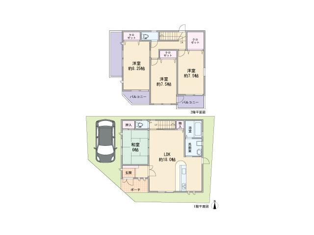 Floor plan. 33,900,000 yen, 4LDK, Land area 92.74 sq m , Building area 106.91 sq m