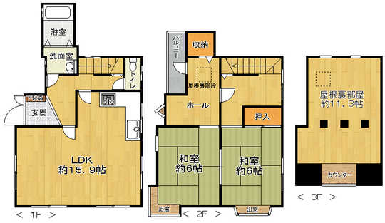 Floor plan. 13.8 million yen, 3LDK, Land area 70.72 sq m , Building area 84.55 sq m