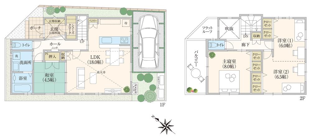 Floor plan. (No. 34 locations), Price 42,700,000 yen, 4LDK, Land area 100.01 sq m , Building area 104.48 sq m